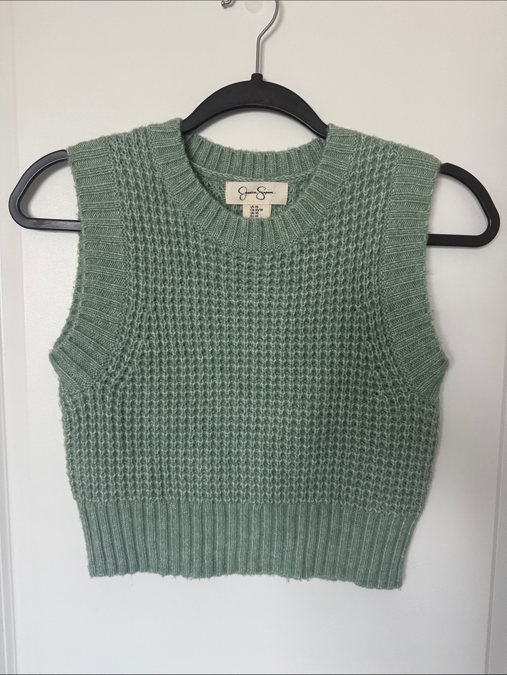Jessica Simpson Sage Green Knit Cropped Sweater Tank